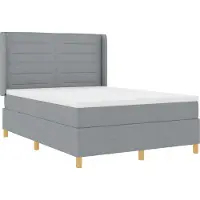 vidaXL Boxspringbed met LED-verlichting, lichtgrijs, 140 x 200 cm, gestoffeerd