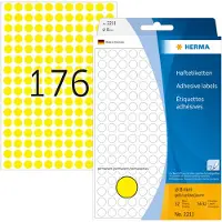 Herma Etiket 2211 rond 8mm geel 5632stuks - 3 stuks
