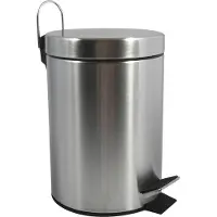 MSV kleine Pedaalemmer - RVS - zilver - 3L - 16 x 25 cm - Pedaalemmers