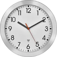 TFA-Dostmann 60.3546.02 Wandklok Zendergestuurd 25 cm x 40 mm Aluminium (geborsteld)