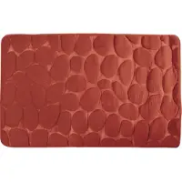 MSV Badkamerkleedje/badmat tapijt - kiezel motief - vloermat - terracotta - 50 x 80 cm - laagpolig - Badmatjes