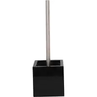 Spirella MSV Toiletborstel in MDF houtA houder/rvs wc-borstel - zwart - 37 cm - Toiletborstels