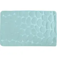 MSV Badkamerkleedje/badmat tapijt - kiezel motief - vloermat - mintgroen - 50 x 80 cm - laagpolig - Badmatjes