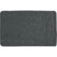 MSV Badkamerkleedje/badmat tapijt - kiezel motief - vloermat - donkergrijs - 50 x 80 cm - laagpolig - Badmatjes