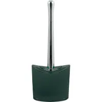 Spirella MSV Toiletborstel in houder/wc-borstel Aveiro - PS kunststof/rvs - donkergroen/zilver - 37 x 14 cm - Toiletborstels