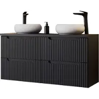 En.casa Dubbele wastafelonderkast Newport met 2 wastafels zwart []