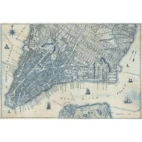 A.S. Création Fotobehang Old Vintage City Map New York DD118892 Designwalls Zwart Antraciet Vlies 384 X 260 cm (8 delen) 3D Fotobehang