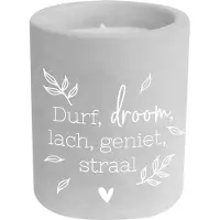 Paper Dreams Kaarsje Durf, droom - 6,5x6,5x8 cm - Cement