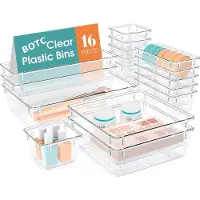 BOTC Lade Organizer - Organizer bakjes - 16 Stuks - Keuken organizers - Make Up - Gereedschap - Organizers - Transparant