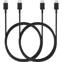 Phonillico 2x USB C naar USB C Kabel Zwart - 2 meter - Oplaadkabel voor Samsung Galaxy S22 5G / S22 PLUS 5G / S22 ULTRA 5G / S21 FE 5G / S21 / S21 PLUS / S21 ULTRA / S20 FE / S20 / S20 PLUS / S20 ULTRA