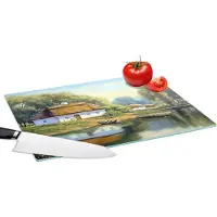 KitchenYeah Glazen Snijplank - 39x28 - Schilderij - Huis - Natuur - Water - Olieverf - Snijplanken Glas