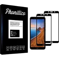 Phonillico Screenprotector voor Xiaomi Redmi 7A - 2 stuks Beschermglas van glas Transparante glazen schermbeschermfolie met zwarte randen