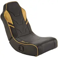 X Rocker Gamestoel voor kinderen - Shadow - inklapbaar - 2.0 audio - 2 speakers - floor rocker – zwart/goud