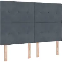 vidaXL LED Box Spring Bed Donkergrijs 140 x 190 cm Fluweel