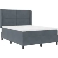 vidaXL Boxspring bed met hoofdeinde Donkergrijs 140 x 200 cm Fluweel