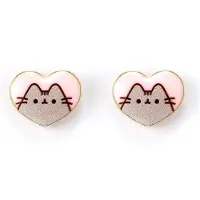 Pusheen Oorstekers - Heart - zilverkleurig | Maat Standard