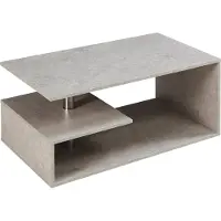 En.casa Salontafel 'Haarlem', woonkamertafel, 90 x 50 x 41 cm, betonlook, licht