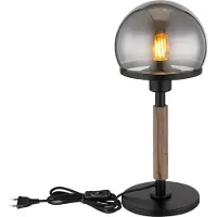 Globo Lighting Tafellamp Haku zwart met smoke glas