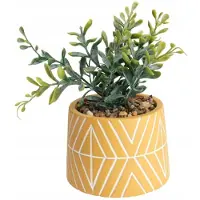 Koopman - Sier Kunstplant - Cement Bloempot - 9,5x16 cm