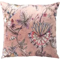 Dutch decor FLORE - sierkussen 45x45 cm - bloemenprint - Misty Rose - roze - Inclusief binnenkussen - Luxe kussens voor woonkamer & bank