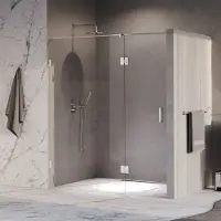 Brauer Void profielloze nisdeur 180cm met draaideur 70cm aan glas chroom