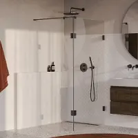 Brauer Void profielloze inloopdouche 100cm met 40cm zijwand gunmetal geborsteld PVD