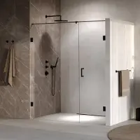 Brauer Void profielloze nisdeur 180cm met draaideur 70cm aan muur zwart mat