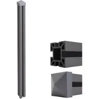 Mendler WPC paal Sarthe WPC afrastering, pijlerpaal, insteeksysteem ~ 240cm, grijs