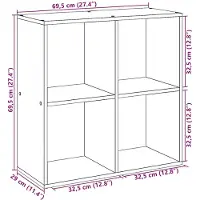 vidaXL Kamerscherm / boekenkast 69,5x29x69,5 cm hout artisanaal eiken
