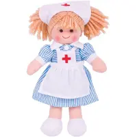 Bigjigs stoffen pop zuster Nancy 28 cm