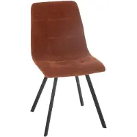 J-Line Jolipa eetstoel Clark bronzen roestkleurig metalen poten-polyester zitting