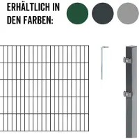 Alberts Dubbelstaafmat hekwerk Basisset Hoogte: 80 - 160 cm, totale lengte: 4 - 30 m, voor plaatsing in beton (set)