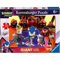 Ravensburger , Reuze vloerpuzzel 125 stukjes Sonic met bondgenoten en rivalen van Sonic Prime, Veelkleurig