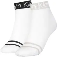 Calvin Klein Korte sokken CK WOMEN QUARTER 2P LOGO WELT Coolmax-garen, één maat passend van 37-41 (2 paar)