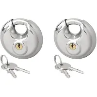 Proplus Set van 2 Discussloten 70 mm – Voor aanhanger, schuur en opslag – Gelijksluitend met 2 sleutels – Zilver