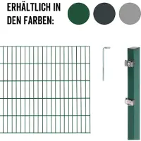 Alberts Dubbelstaafmat hekwerk Basisset Hoogte: 80 - 160 cm, totale lengte: 4 - 30 m, voor plaatsing in beton (set)
