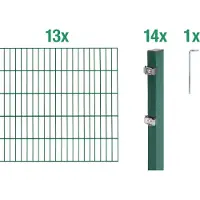 Alberts Dubbelstaafmat hekwerk Basisset Hoogte: 80 - 160 cm, totale lengte: 4 - 30 m, voor plaatsing in beton (set)