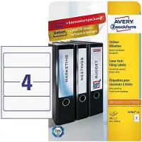 Avery-Zweckform AVERY ultragrip Ordnerrugetiket Permanent klevend Breed L4761-10 A4 61 x 192 mm Wit 10 Vellen à 4 Etiketten