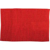 MSV Badkamerkleed/badmat voor op de vloer - rood - 40 x 60 cm - Microvezel - Badmatjes