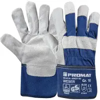 Promat /Tecwerk Handschoen | Weser | maat 10 blauw | Rundsplitleer | EN 388 PBM-categorie II - 4000371105