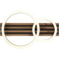 Globo Plafondlamp Tisha 2 Ringen Zwart Met Hout