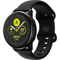 Cadorabo Siliconen bandje 22mm geschikt voor Samsung Galaxy Gear S3 / Gear 2 in ZWART - Vervangingsmanchet geschikt voor Huawei Watch GT geschikt voor Watch 2 Pro geschikt voor Ticwatch Pro enz.