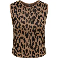 ONLY Gebreide top 'ONLVienna' karamel / zwart