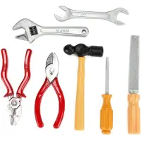 Toi-Toys Power tools gereedschapset in zak, 7dlg.