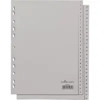 Durable kunststof indexbladen, A4 staand, cijfers 1-52, grijs