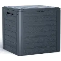 Prosperplast - Woodebox Tuinbox Kussenbox Afsluitbaar Kunststof 140 Liter Antraciet