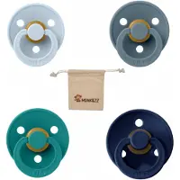 BIBS fopspenen maat 2 6-18 maanden| Set 4 stuks| Baby Blue, Deep space, petrol, Scuba + Monkiezz speenzakje