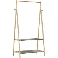 vidaXL Kledingrek met schappen 96x45,5x150,5 cm bamboe