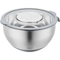Banquet KH-1807 Professionele Roestvrijstalen Mengkom - 5 Liter - Met Deksel & Meetverdeling - Multifunctioneel voor Kneden, Raspen & Opslag