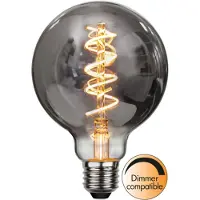 Star Trading G95 bol - E27 - 2W - Super Warm Wit <2200K - Dimbaar - Filament - Rookglas